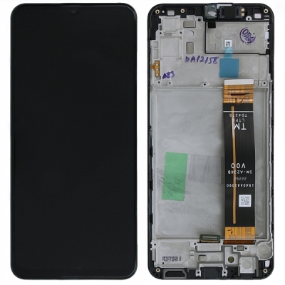 Ekranas Samsung A236 A23 5G su lietimui jautriu stikliuku ir rėmeliu Black originalus (service pack) Ekranas Samsung A236 A23 5G su lietimui jautriu stikliuku ir rėmeliu Black originalus (service pack)