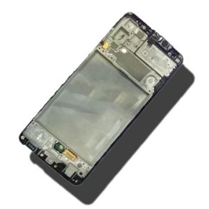 Ekranas Samsung A325 A32 4G 2021 su lietimui jautriu stikliuku ir rėmeliu Black originalus (assembled service pack)