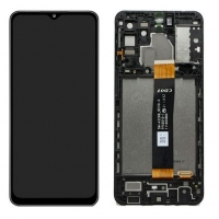 Ekranas Samsung A326 A32 5G 2021 su lietimui jautriu stikliuku ir rėmeliu Black originalus (service pack)