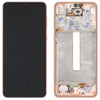 Ekranas Samsung A336 A33 5G 2022 su lietimui jautriu stikliuku ir rėmeliu Peach originalus (service pack) Ekranas Samsung A336 A33 5G 2022 su lietimui jautriu stikliuku ir rėmeliu Peach originalus (service pack)