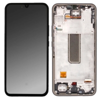 Ekranas Samsung A346 A34 5G 2023 su lietimui jautriu stikliuku ir rėmeliu Graphite originalus (service pack)