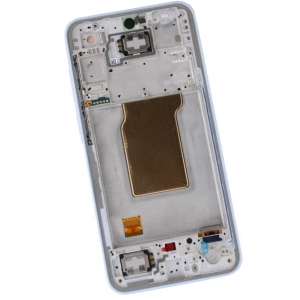 Ekranas Samsung A356 A35 5G su lietimui jautriu stikliuku ir rėmeliu Iceblue originalus (assembled service pack)