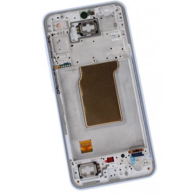 Ekranas Samsung A356 A35 5G su lietimui jautriu stikliuku ir rėmeliu Iceblue originalus (assembled service pack) Ekranas Samsung A356 A35 5G su lietimui jautriu stikliuku ir rėmeliu Iceblue originalus (assembled service pack)