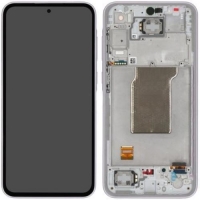 Ekranas Samsung A356 A35 5G su lietimui jautriu stikliuku ir rėmeliu Lilac originalus (assembled service pack)