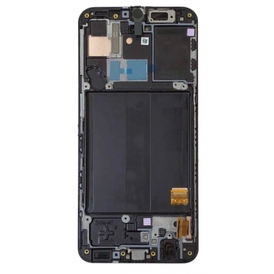 Ekranas Samsung A405 A40 2019 su lietimui jautriu stikliuku ir rėmeliu Black originalus (service pack)
