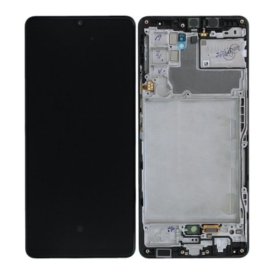 Ekranas Samsung A426 A42 5G 2021 su lietimui jautriu stikliuku ir rėmeliu Black originalus (service pack)