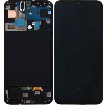 Ekranas Samsung A505 A50 2019 su lietimui jautriu stikliuku ir rėmeliu Black originalus (assembled service pack) Ekranas Samsung A505 A50 2019 su lietimui jautriu stikliuku ir rėmeliu Black originalus (assembled service pack)