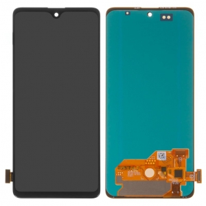Ekranas Samsung A515 A51 2020 su lietimui jautriu stikliuku ir rėmeliu Black OLED (real size)
