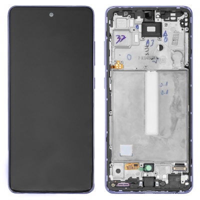 Ekranas Samsung A525 / A526 A52 4G / 5G 2021 su lietimui jautriu stikliuku ir rėmeliu Awesome Violet originalus (service pack) Ekranas Samsung A525 / A526 A52 4G / 5G 2021 su lietimui jautriu stikliuku ir rėmeliu Awesome Violet originalus (service pack)