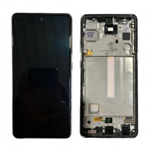 Ekranas Samsung A525 / A526 A52 4G / 5G 2021 su lietimui jautriu stikliuku ir rėmeliu Awesome White originalus (service pack)