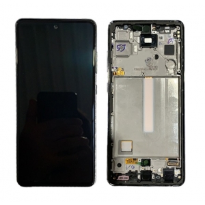 Ekranas Samsung A528 A52S 2021 su lietimui jautriu stikliuku ir rėmeliu Awesome Purple / Violet originalus (service pack)