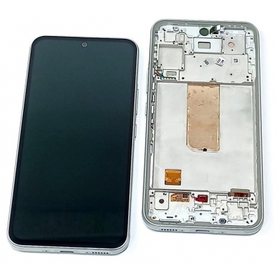 Ekranas Samsung A546 A54 5G 2023 su lietimui jautriu stikliuku ir rėmeliu White originalus (service pack) Ekranas Samsung A546 A54 5G 2023 su lietimui jautriu stikliuku ir rėmeliu White originalus (service pack)