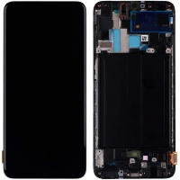 Ekranas Samsung A705 A70 2019 su lietimui jautriu stikliuku ir rėmeliu Black originalus (assembled service pack)
