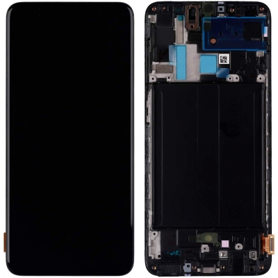 Ekranas Samsung A705 A70 2019 su lietimui jautriu stikliuku ir rėmeliu Black originalus (assembled service pack) Ekranas Samsung A705 A70 2019 su lietimui jautriu stikliuku ir rėmeliu Black originalus (assembled service pack)