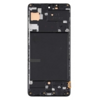 Ekranas Samsung A715 A71 2020 su lietimui jautriu stikliuku ir rėmeliu Black OLED (real size)