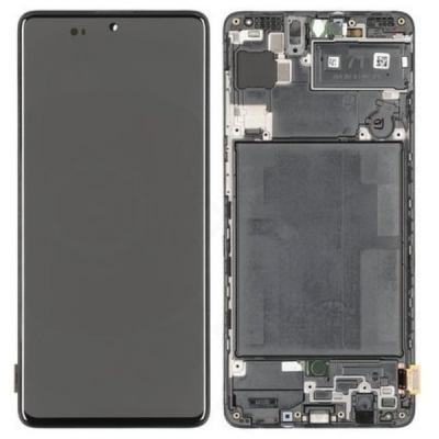 Ekranas Samsung A715 A71 2020 su lietimui jautriu stikliuku ir rėmeliu Black originalus (service pack) Ekranas Samsung A715 A71 2020 su lietimui jautriu stikliuku ir rėmeliu Black originalus (service pack)