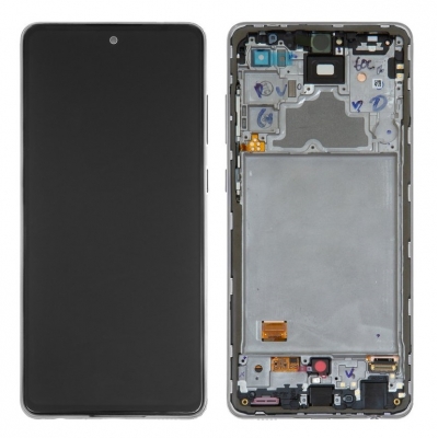 Ekranas Samsung A725 / A726 A72 4G / 5G su lietimui jautriu stikliuku ir rėmeliu White originalus (service pack) Ekranas Samsung A725 / A726 A72 4G / 5G su lietimui jautriu stikliuku ir rėmeliu White originalus (service pack)