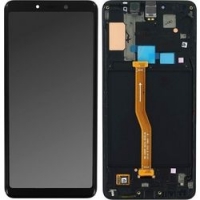 Ekranas Samsung A920F A9 (2018) su lietimui jautriu stikliuku ir rėmeliu Black originalus (service pack)