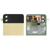 Ekranas Samsung F721 Z Flip4 5G su lietimui jautriu stikliuku ir rėmeliu išorinis (Outer) Pink Gold originalus (used Grade C)