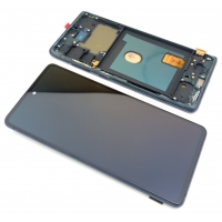 Ekranas Samsung G780 / G781 S20 FE su lietimui jautriu stikliuku ir rėmeliu Cloud Navy Oled (real size)