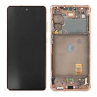 Ekranas Samsung G780 / G781 S20 FE su lietimui jautriu stikliuku ir rėmeliu Cloud Orange originalus (service pack)