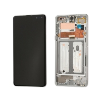 Ekranas Samsung G977F S10 5G (netinka su G973!) su lietimui jautriu stikliuku ir rėmeliu Black originalus (used Grade B)