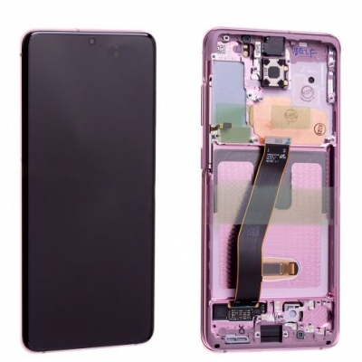 Ekranas Samsung G981F / G980F S20 su lietimui jautriu stikliuku ir rėmeliu Cloud Pink originalus (service pack) Ekranas Samsung G981F / G980F S20 su lietimui jautriu stikliuku ir rėmeliu Cloud Pink originalus (service pack)