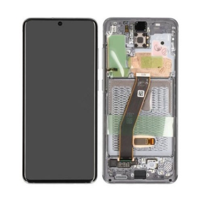 Ekranas Samsung G981F / G980F S20 su lietimui jautriu stikliuku ir rėmeliu Cosmic Grey originalus (service pack) Ekranas Samsung G981F / G980F S20 su lietimui jautriu stikliuku ir rėmeliu Cosmic Grey originalus (service pack)