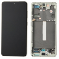 Ekranas Samsung G990 S21 FE 5G su lietimui jautriu stikliuku ir rėmeliu Olive originalus (service pack)