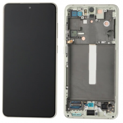 Ekranas Samsung G990 S21 FE 5G su lietimui jautriu stikliuku ir rėmeliu Olive originalus (service pack) Ekranas Samsung G990 S21 FE 5G su lietimui jautriu stikliuku ir rėmeliu Olive originalus (service pack)