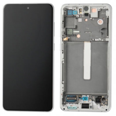 Ekranas Samsung G990 S21 FE 5G su lietimui jautriu stikliuku ir rėmeliu White originalus (service pack) Ekranas Samsung G990 S21 FE 5G su lietimui jautriu stikliuku ir rėmeliu White originalus (service pack)