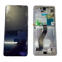 Ekranas Samsung G998 S21 Ultra su lietimui jautriu stikliuku ir rėmeliu Phantom Silver originalus (assembled service pack)