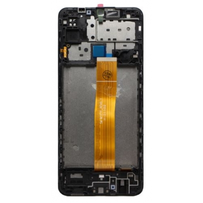 Ekranas Samsung M127 M12 2021 su lietimui jautriu stikliuku ir rėmeliu Black originalus