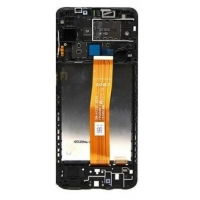 Ekranas Samsung M127 M12 2021 su lietimui jautriu stikliuku ir rėmeliu Black originalus (service pack)