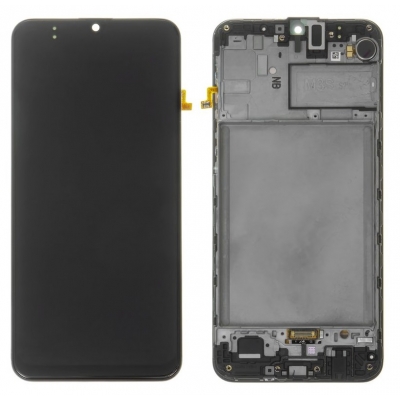 Ekranas Samsung M307 M30S 2019 / M215 M21 2020 su lietimui jautriu stikliuku ir rėmeliu Black originalus (service pack) Ekranas Samsung M307 M30S 2019 / M215 M21 2020 su lietimui jautriu stikliuku ir rėmeliu Black originalus (service pack)