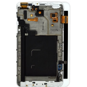 Ekranas Samsung N7000 Note su lietimui jautriu stikliuku ir rėmeliu White originalus (used Grade B)