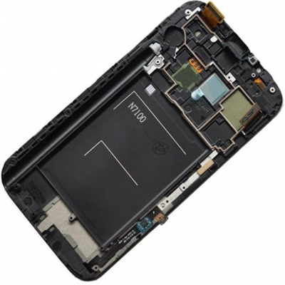 Ekranas Samsung N7100 Note 2 su lietimui jautriu stikliuku ir rėmeliu Black originalus (service pack) Ekranas Samsung N7100 Note 2 su lietimui jautriu stikliuku ir rėmeliu Black originalus (service pack)