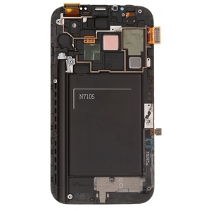 Ekranas Samsung N7100 Note 2 su lietimui jautriu stikliuku ir rėmeliu Grey originalus (service pack)