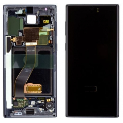 Ekranas Samsung N970F Note 10 su lietimui jautriu stikliuku ir rėmeliu Black originalus (used Grade A) Ekranas Samsung N970F Note 10 su lietimui jautriu stikliuku ir rėmeliu Black originalus (used Grade A)