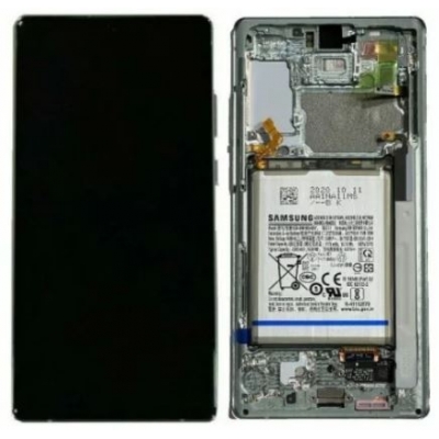 Ekranas Samsung N980 / N981 Note 20 su lietimui jautriu stikliuku ir rėmeliu ir baterija Mystic Grey originalus (service pack) Ekranas Samsung N980 / N981 Note 20 su lietimui jautriu stikliuku ir rėmeliu ir baterija Mystic Grey originalus (service pack)