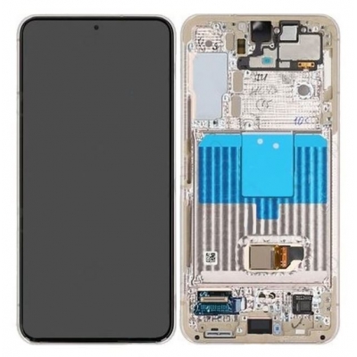 Ekranas Samsung S901 S22 5G su lietimui jautriu stikliuku ir rėmeliu Violet originalus (service pack) Ekranas Samsung S901 S22 5G su lietimui jautriu stikliuku ir rėmeliu Violet originalus (service pack)