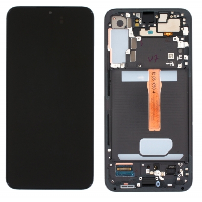 Ekranas Samsung S906 S22 Plus su lietimui jautriu stikliuku ir rėmeliu Black originalus (service pack) Ekranas Samsung S906 S22 Plus su lietimui jautriu stikliuku ir rėmeliu Black originalus (service pack)