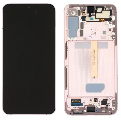 Ekranas Samsung S906 S22 Plus su lietimui jautriu stikliuku ir rėmeliu Pink Gold originalus (used Grade C) Ekranas Samsung S906 S22 Plus su lietimui jautriu stikliuku ir rėmeliu Pink Gold originalus (used Grade C)