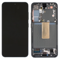 Ekranas Samsung S911 S23 5G su lietimui jautriu stikliuku ir rėmeliu Green originalus (service pack)