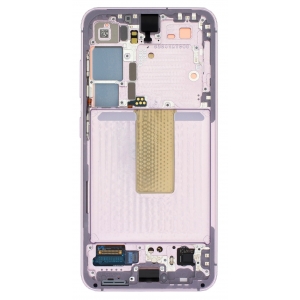 Ekranas Samsung S911 S23 5G su lietimui jautriu stikliuku ir rėmeliu Lavender originalus (service pack)