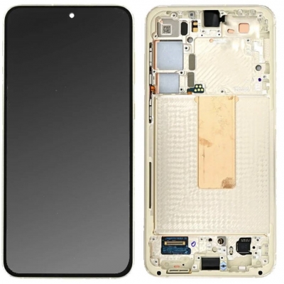 Ekranas Samsung S916 S23+ 5G su lietimui jautriu stikliuku ir rėmeliu Cream originalus (service pack) Ekranas Samsung S916 S23+ 5G su lietimui jautriu stikliuku ir rėmeliu Cream originalus (service pack)