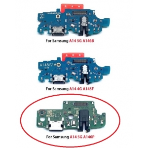 Lanksčioji jungtis Samsung A146P A14 5G 2023 su įkrovimo kontaktu, mikrofonu, ausinių lizdu originali (service pack)