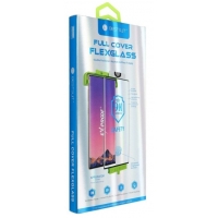 LCD apsauginis stikliukas Bestsuit Flexible Hybrid Glass 5D (Hot Bending) Samsung S921 S24 pritaikytas dėklui juodas