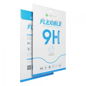 LCD apsauginis stikliukas Bestsuit Flexible Hybrid Glass 9H Apple iPad 10.9 (2022) pritaikytas dėklui juodas