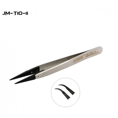 Metalinis antistatinis pincetas Jakemy JM-T10-11 ESD (keičiami antgaliai) Metalinis antistatinis pincetas Jakemy JM-T10-11 ESD (keičiami antgaliai)